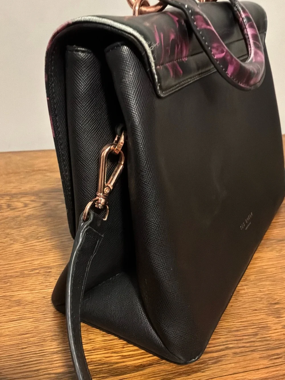 Ted Baker Black Floral Satchel/Wallet Set